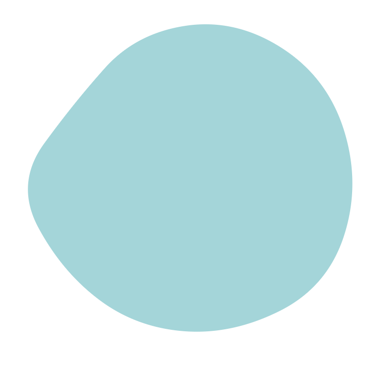 A light blue abstract shape resembling a rounded square or blob on a black background.