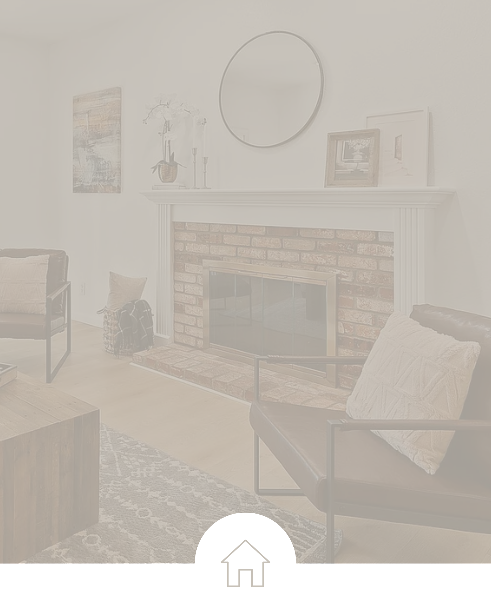 Fireplace with brown overlay