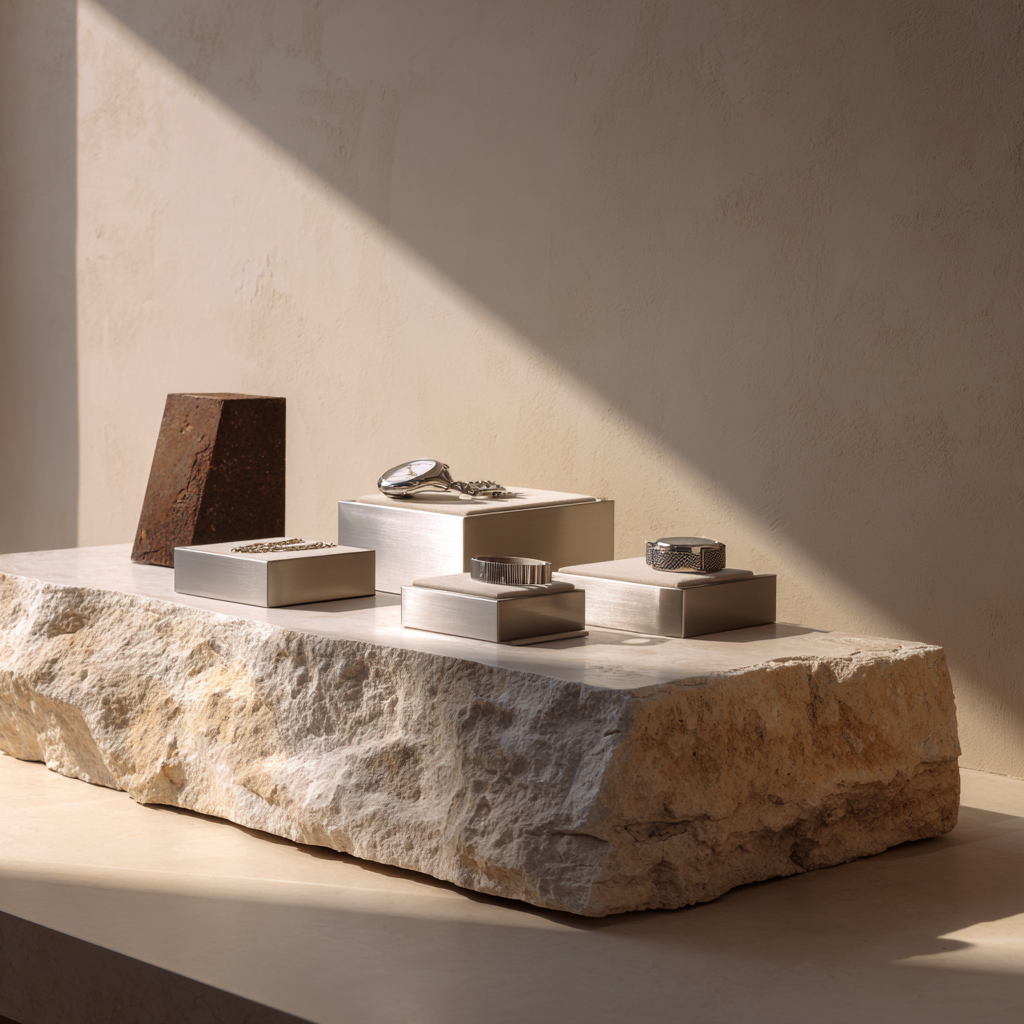 Custom jewellery plinths created to highlight hero pieces, bringing focus, depth, and sophistication to the retail experience.
