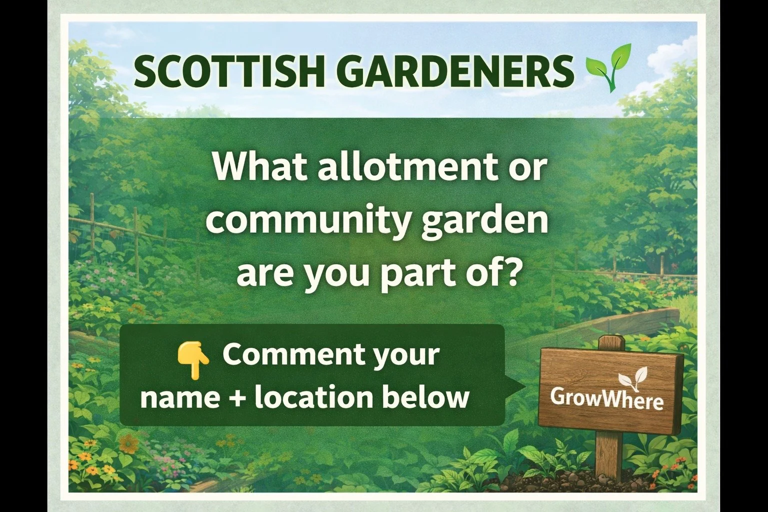 I&rsquo;m building a map of community gardens and allotments across Scotland 🌱

If you&rsquo;re part of one &mdash; or know one &mdash; drop the name + location below 👇

Curious how many we can find 🍃

#GrowWhere
#ScottishGardeners
#GetGrowingScot