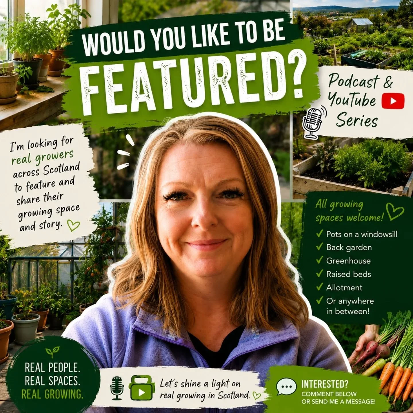 🌱 Would you like to be featured on GrowWhere? 🎙️📹

I&rsquo;m looking for real growers across Scotland who&rsquo;d be happy to showcase their growing space and share a bit about what they grow, what works for them, and their journey.

And honestly 