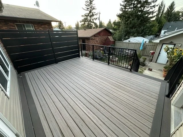 Fiberon composite deck, aluminum railings, Edmonton