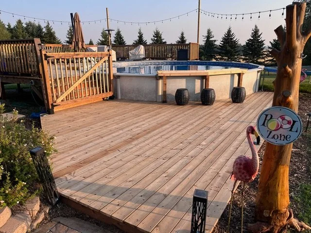 pool deck, ground deck, Red Deer County