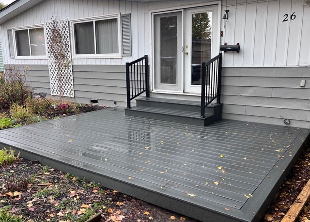 Trex composite ground deck, Red Deer county