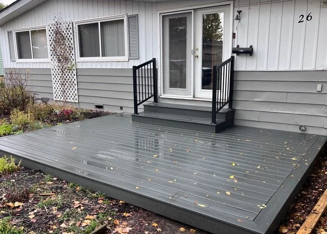 Trex composite ground deck, Red Deer county