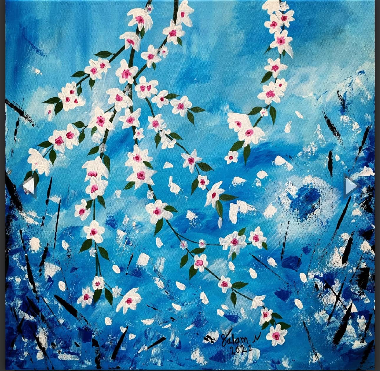 The blue flowers