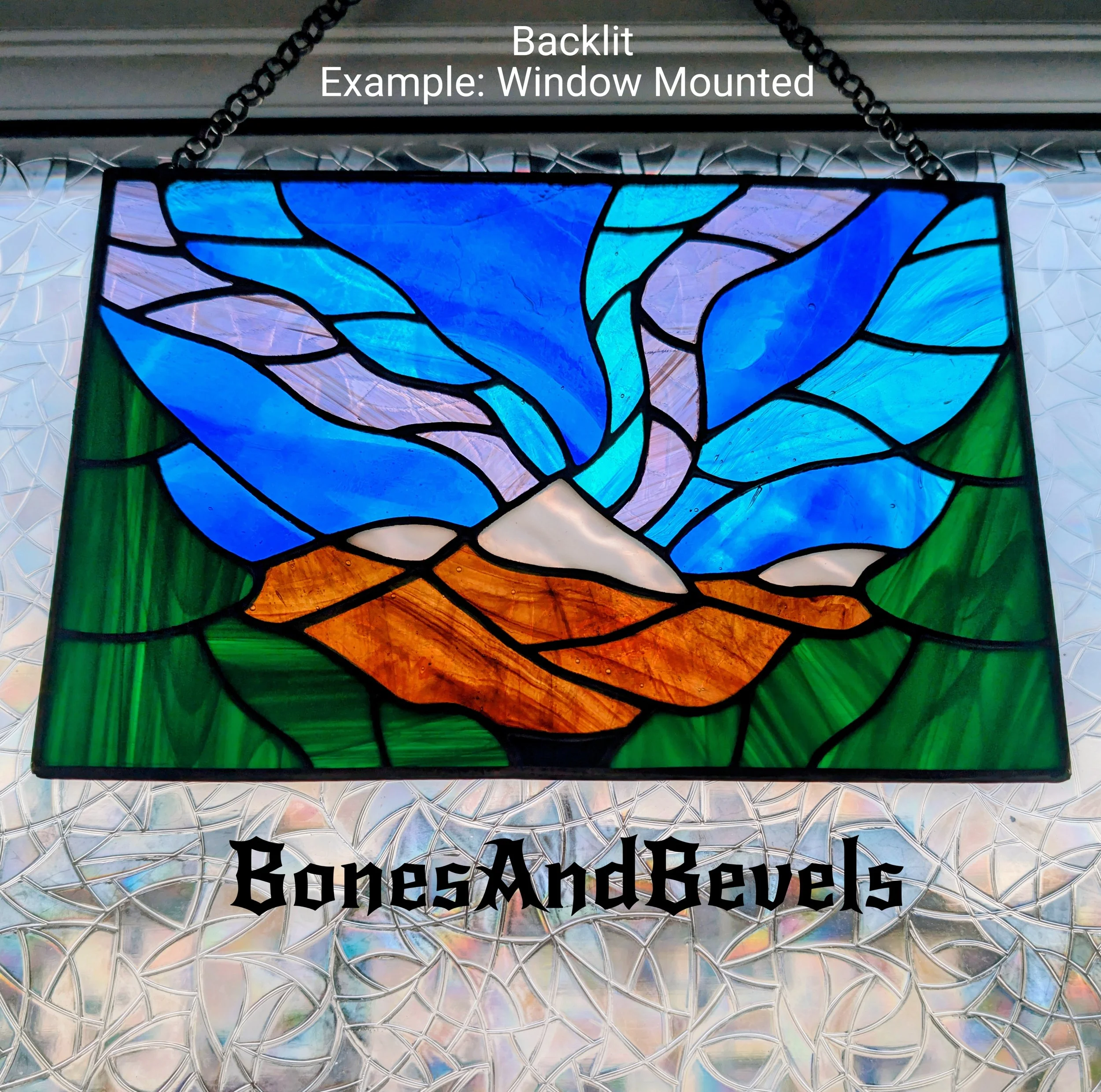 Northern Lights pattern for stained glass art