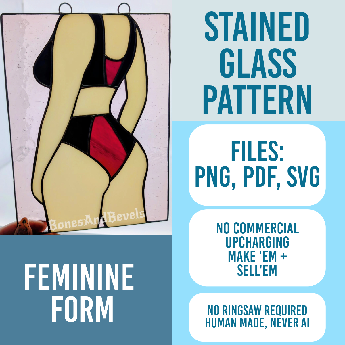 Female Form Pattern for Stained Glass Art