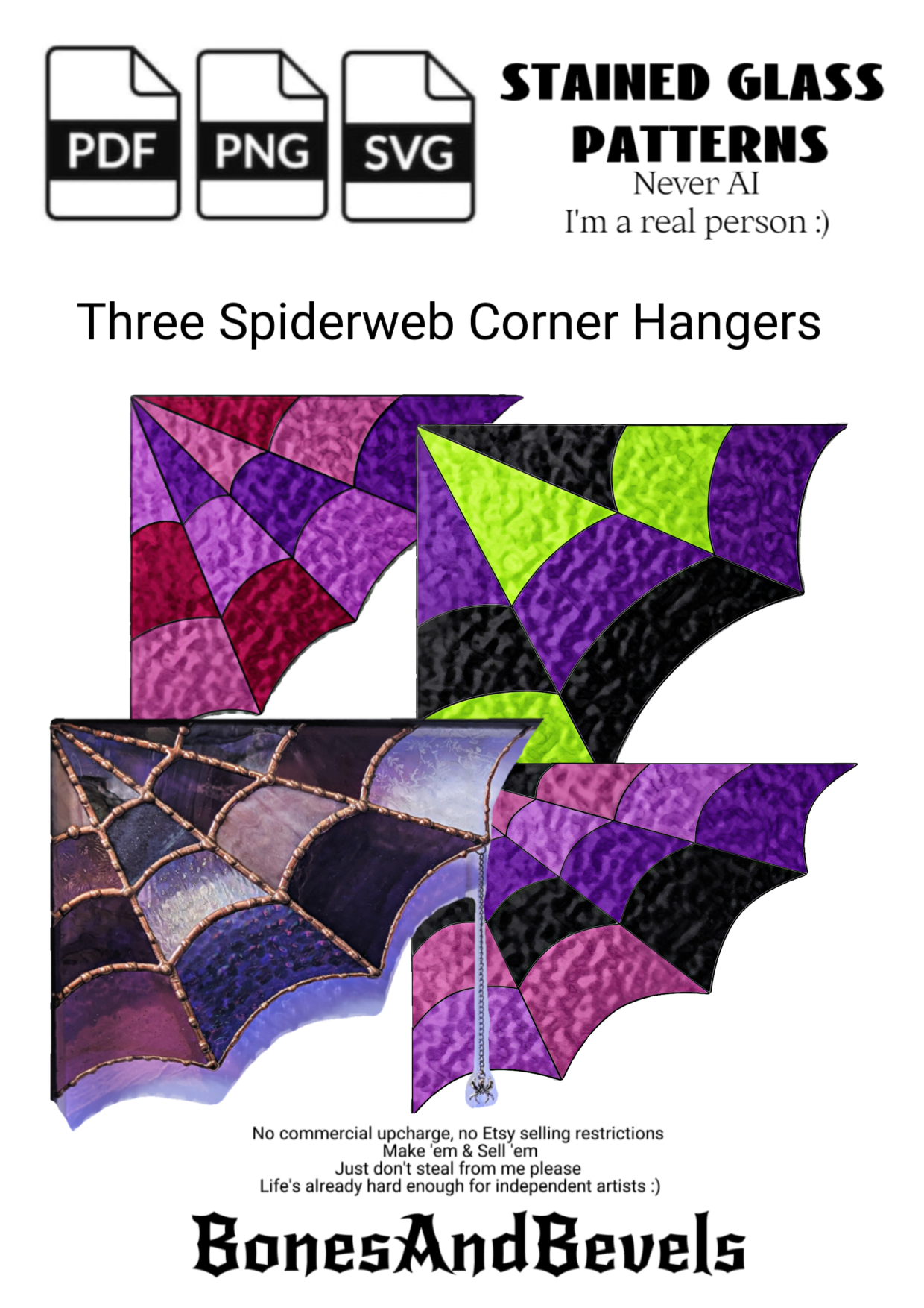 3 Corner Spider Web Hangers Patterns