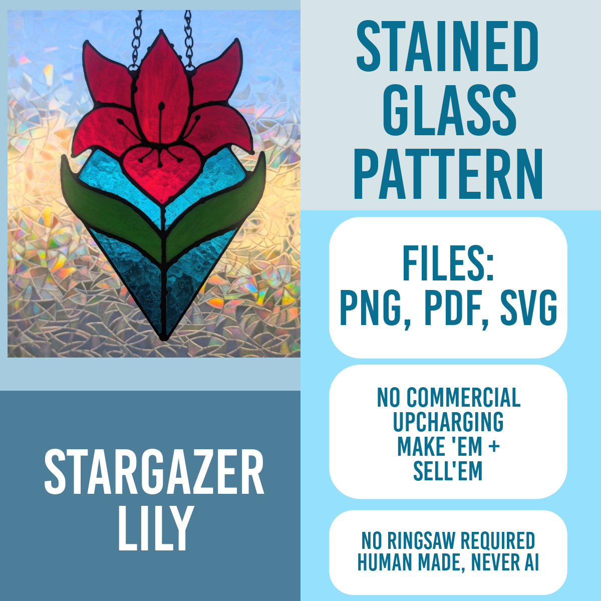 Tiger Lily Pattern for Stained Glass Art