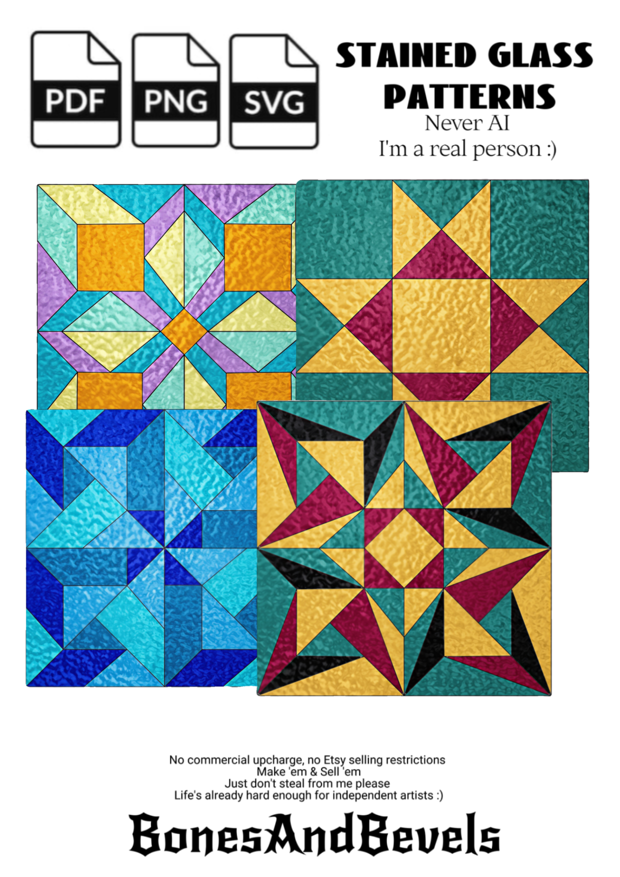 4 Square Geometric Panels Pattern