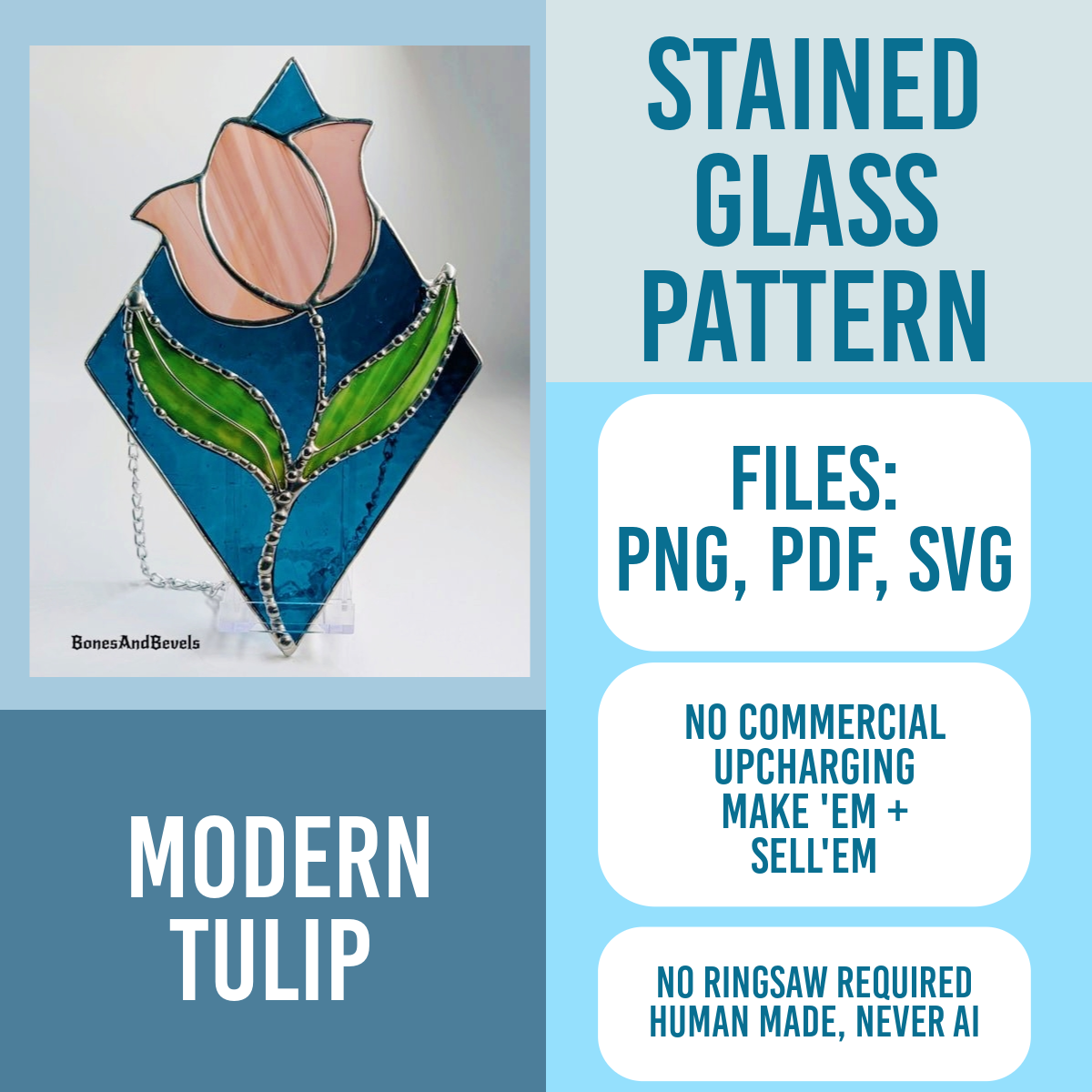 Tulip Pattern for Stained Glass Art