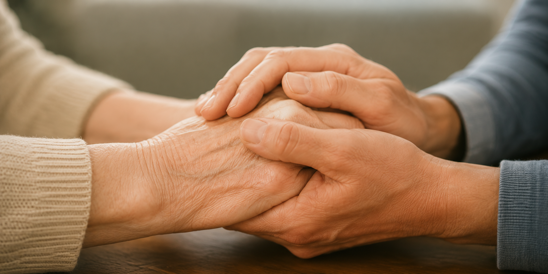 An image of two people's hands grasped.