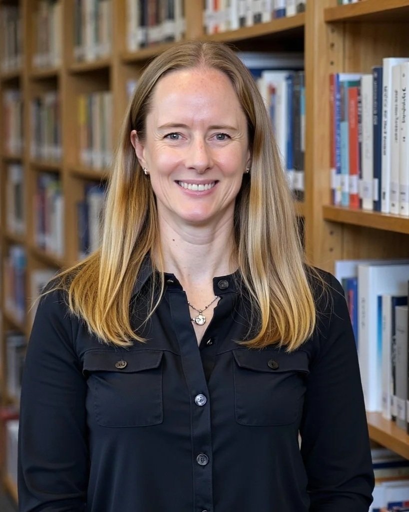 Hannah Choi, executive function coach in a library in Fairfield, Connecticut.