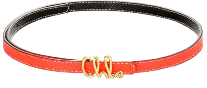 Skinny Belt for Women Gold Leather