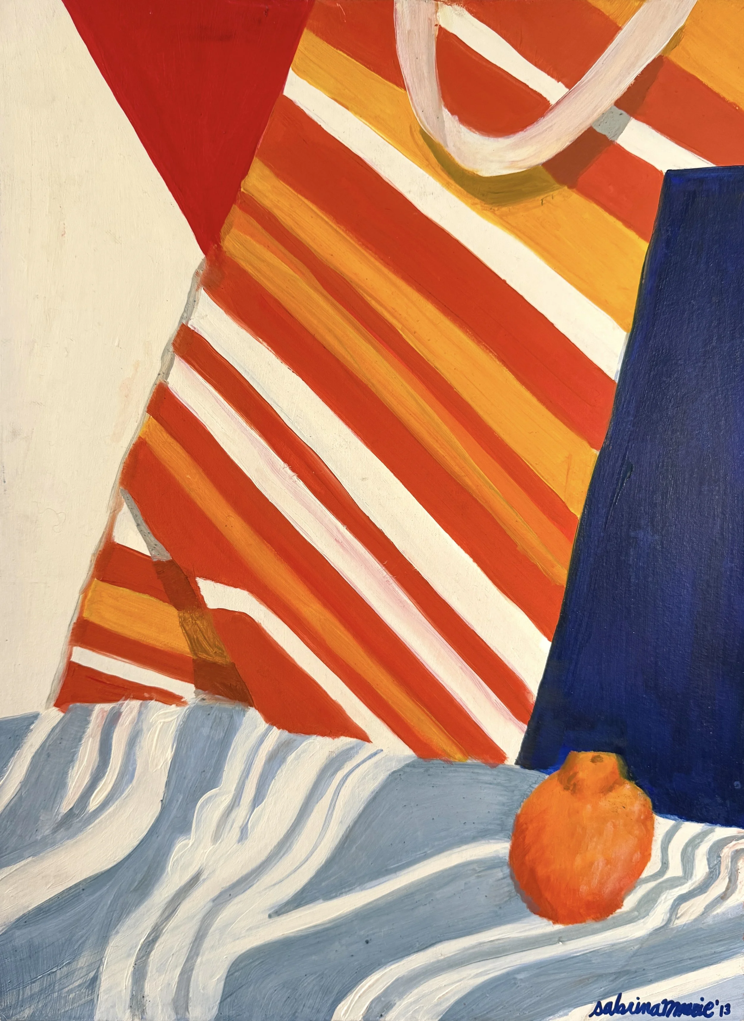 "citrus striped afternoon" oil on illustration board | 15 W x 20 H