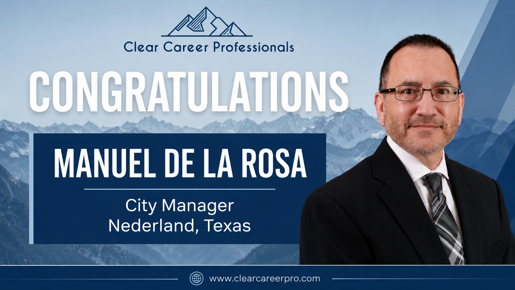 Congratulations to Manuel De la Rosa: Nederland’s New City Manager