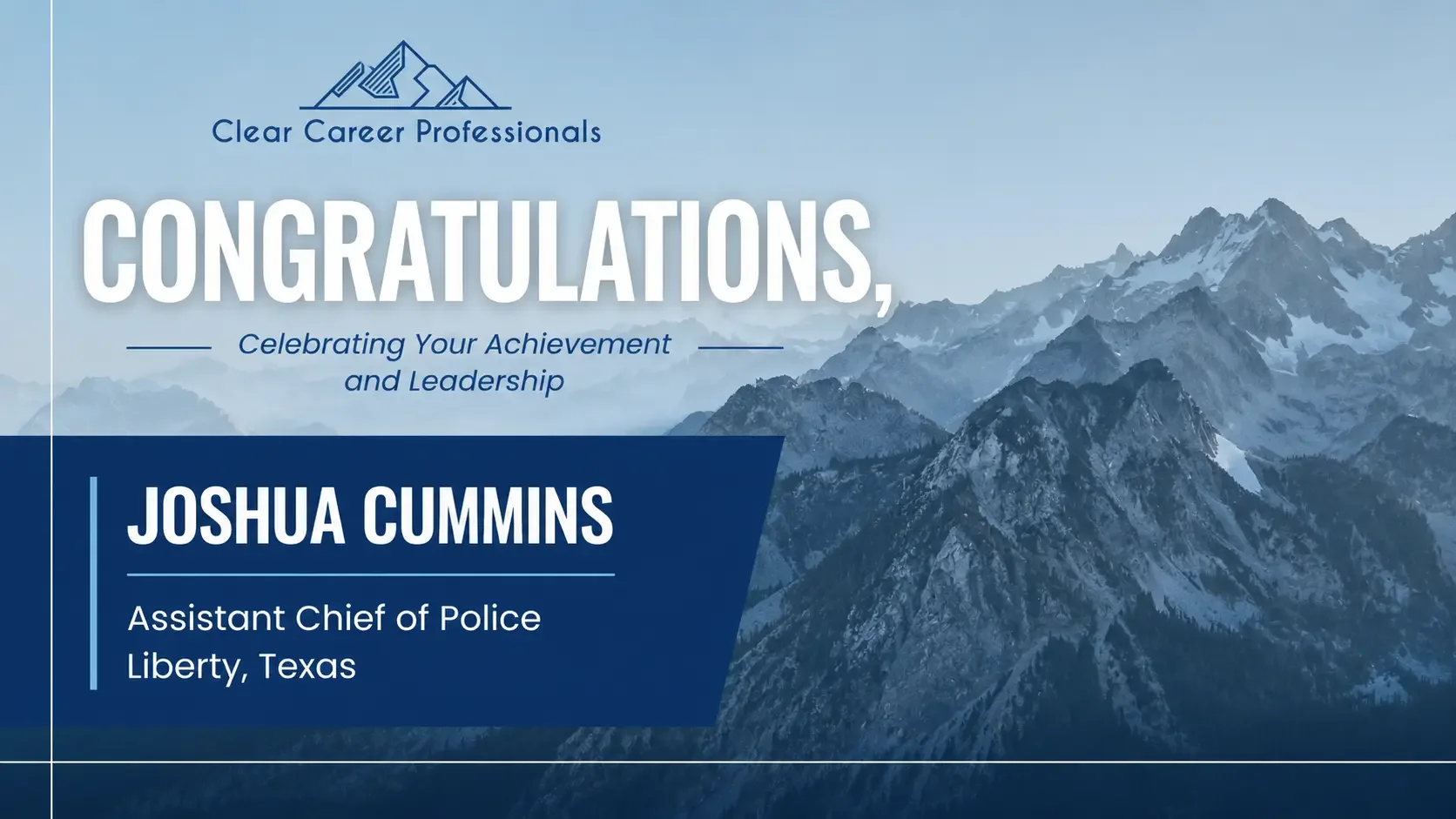 Joshua Cummins Selected Assistant Chief of Liberty Police Department