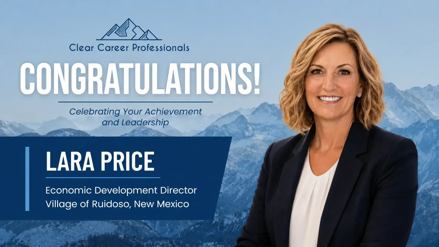 Clear Career Professionals Congratulates Lara Price on Appointment as Ruidoso Economic Development Director
