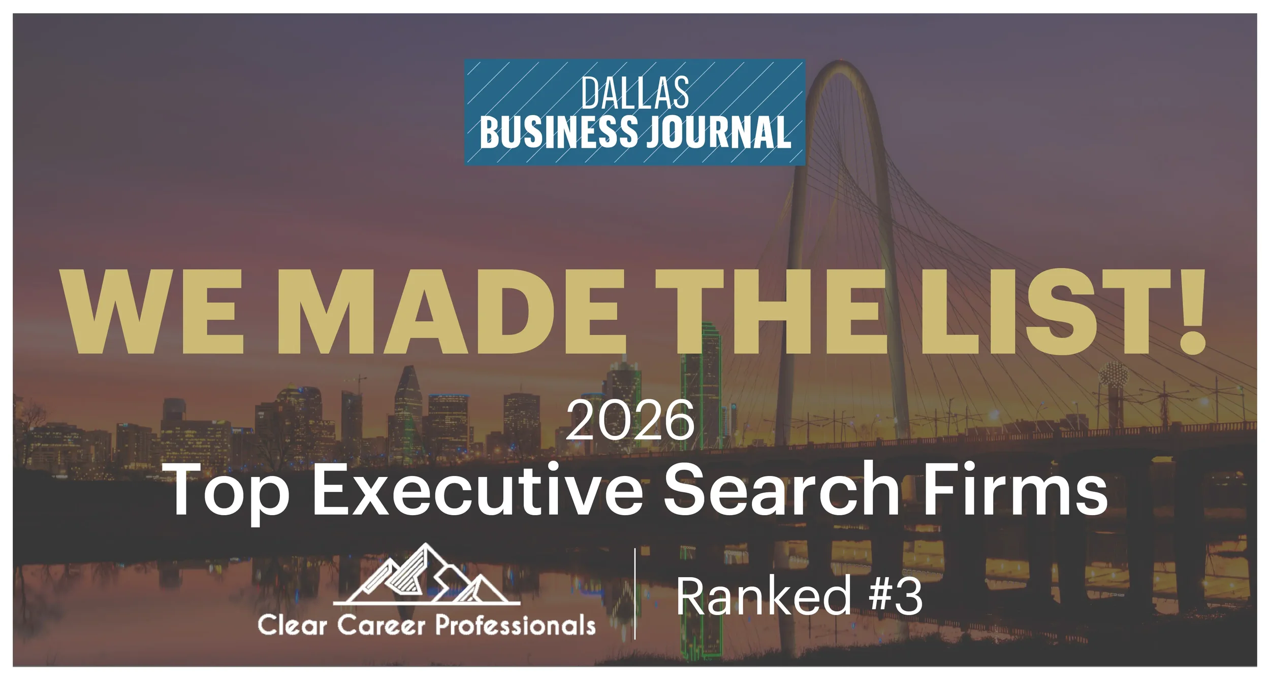 Clear Career Professionals Ranked No. 3 Among North Texas Executive Search Firms