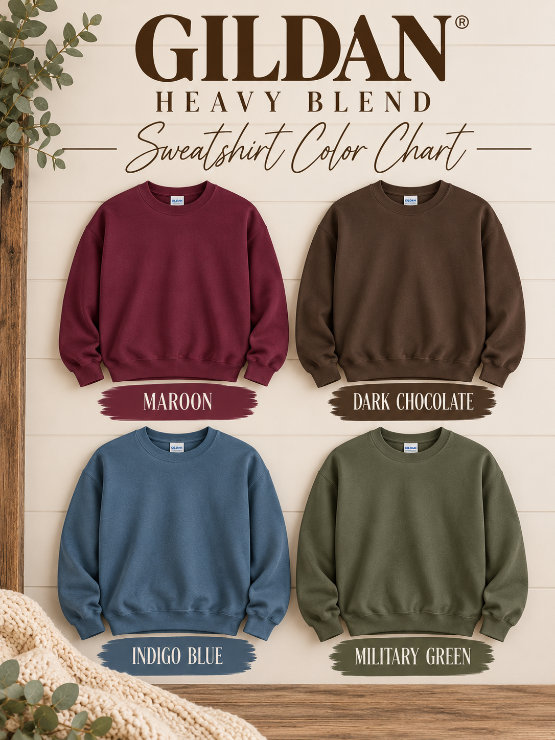 Gildan Sweatshirt Color Chart.png