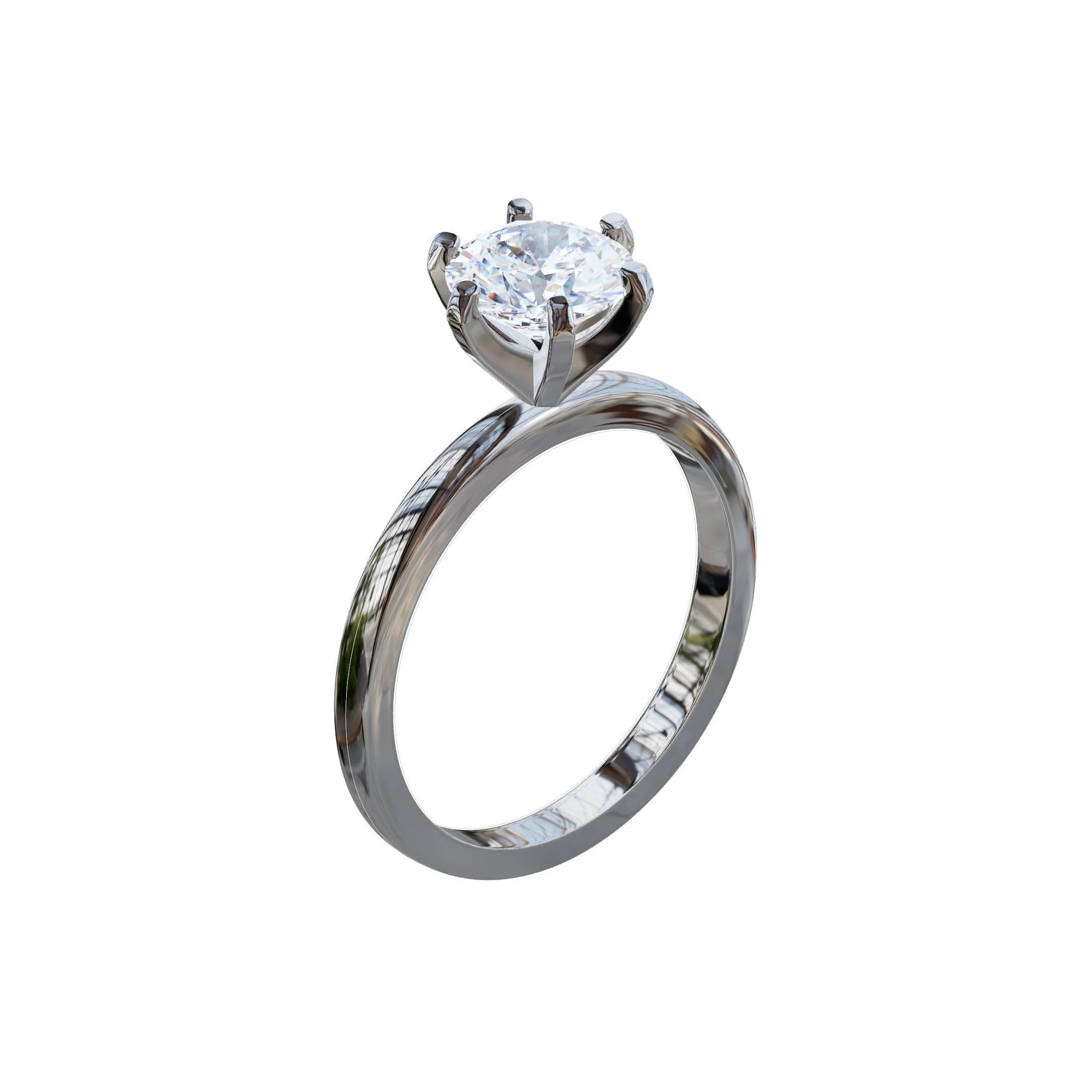Round Six-Prong Solitaire
