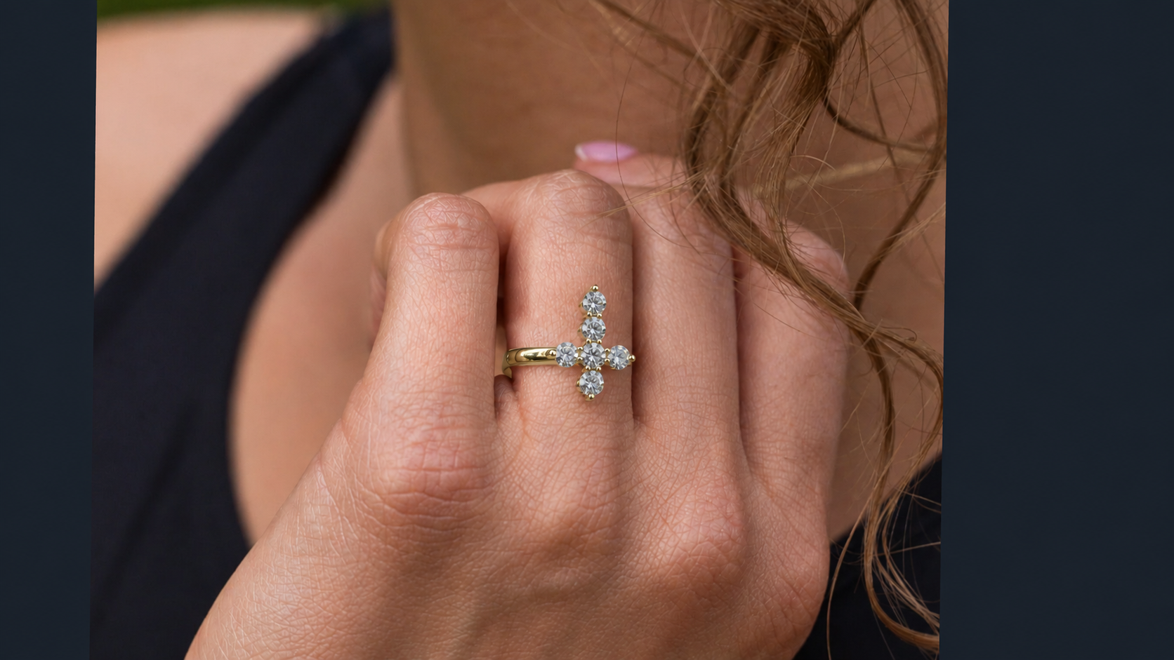 Diamond Cross Ring