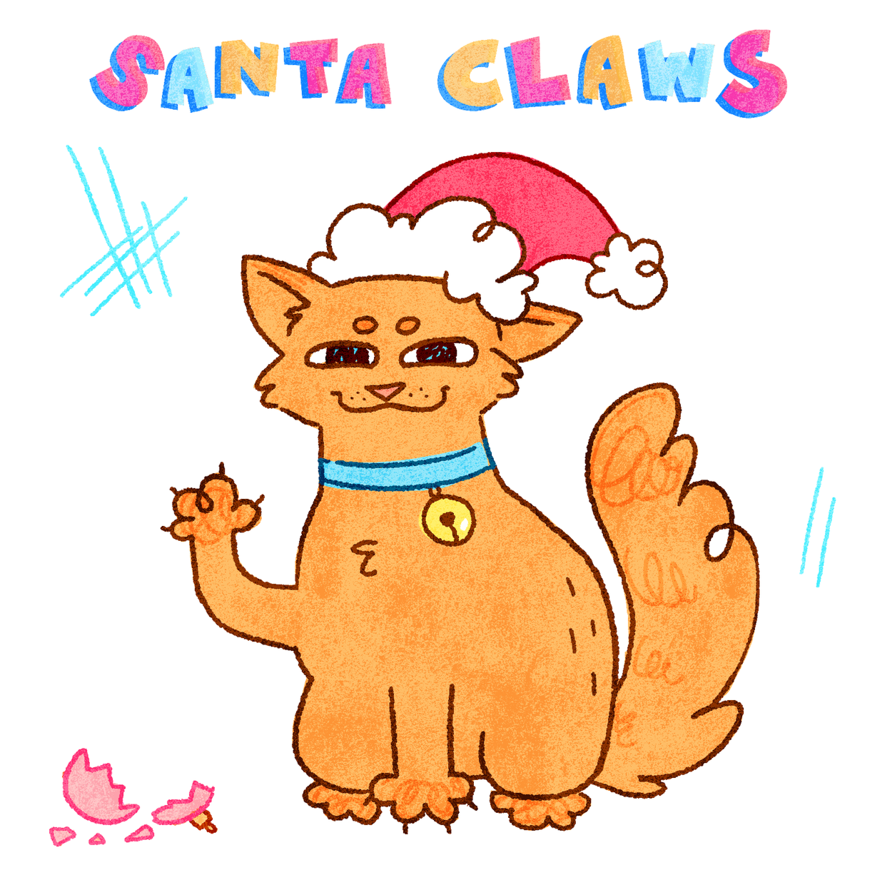 SantaClaws-Square_Greeting_Card.png