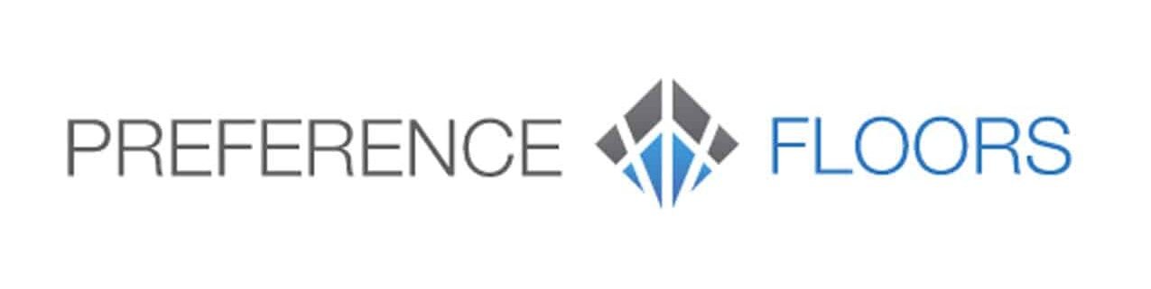 Logo for Preference Floors with a diamond-shaped graphic.
