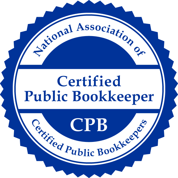 Seal of the National Association of Certified Public Bookkeepers, with the text "Certified Public Bookkeeper" and "CPB" in the center, surrounded by a blue border.