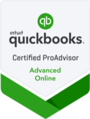 QuickBooks Certified ProAdvisor badge with green and white design