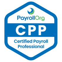 Certification badge for PayrollOrg's Certified Payroll Professional (CPP) program.