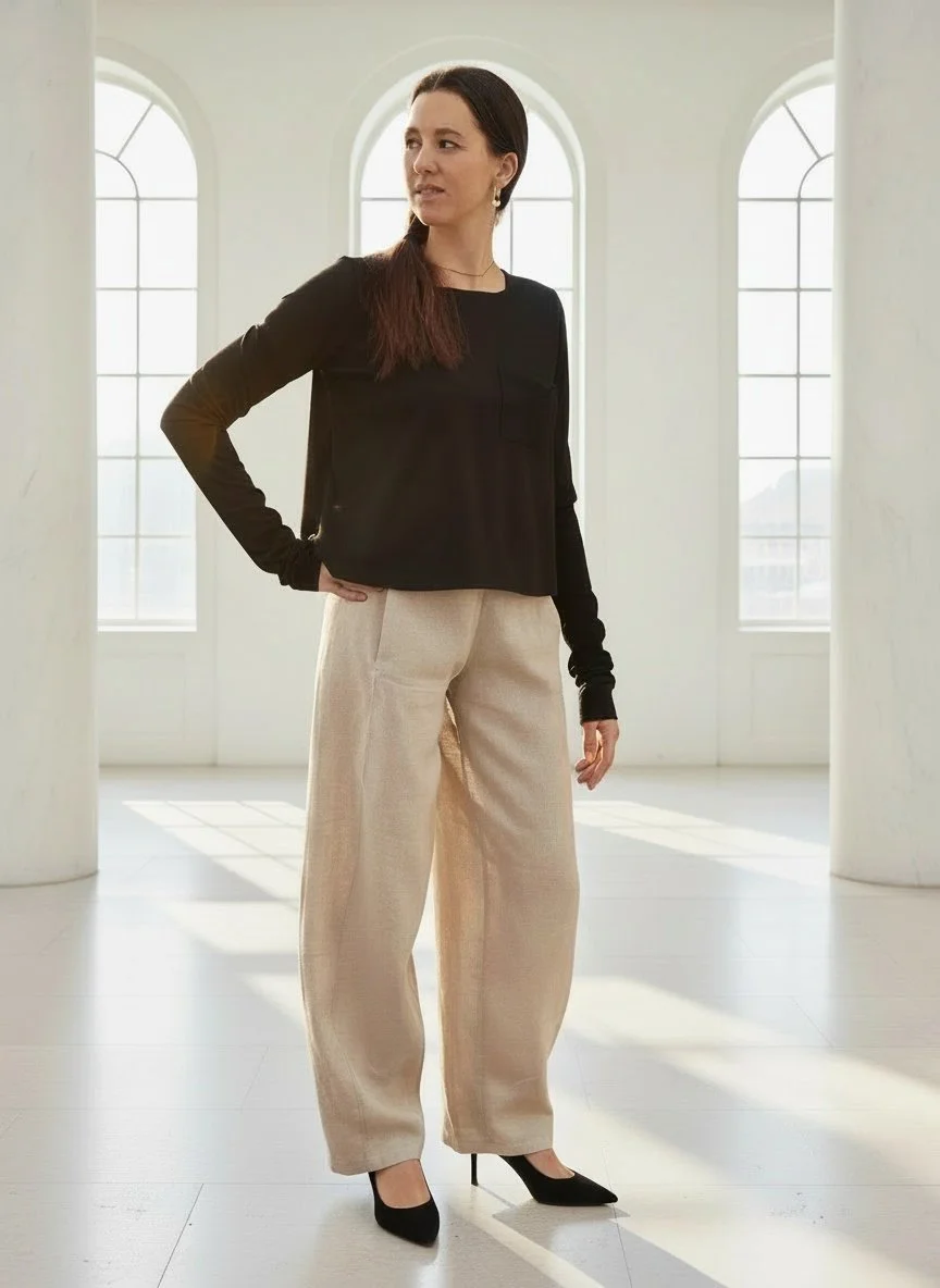 Natural Colour Linen Pants