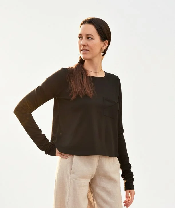 Black Jersey Long Sleeve T-shirt