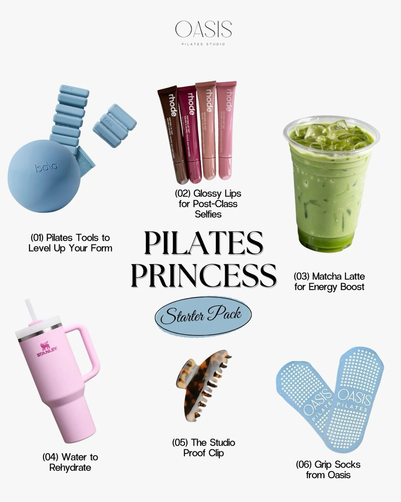 Every pilates princess has her essentials 🧘&zwj;♀️🩰✨

What are your essentials? 

#pilatesprincess #pilateslifestyle #explorepage #pilates #starterpack