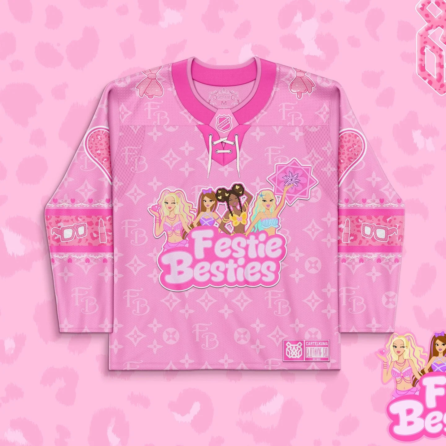 PRE ORDER WINDOW HAS BEEN EXTENDED!! Festie Besties jerseys are still available for purchase on cartelkuma.com and we want to see everyone repping one this festie season 😍💕 payment plans are available through Affirm! The jersey name plate is fully 