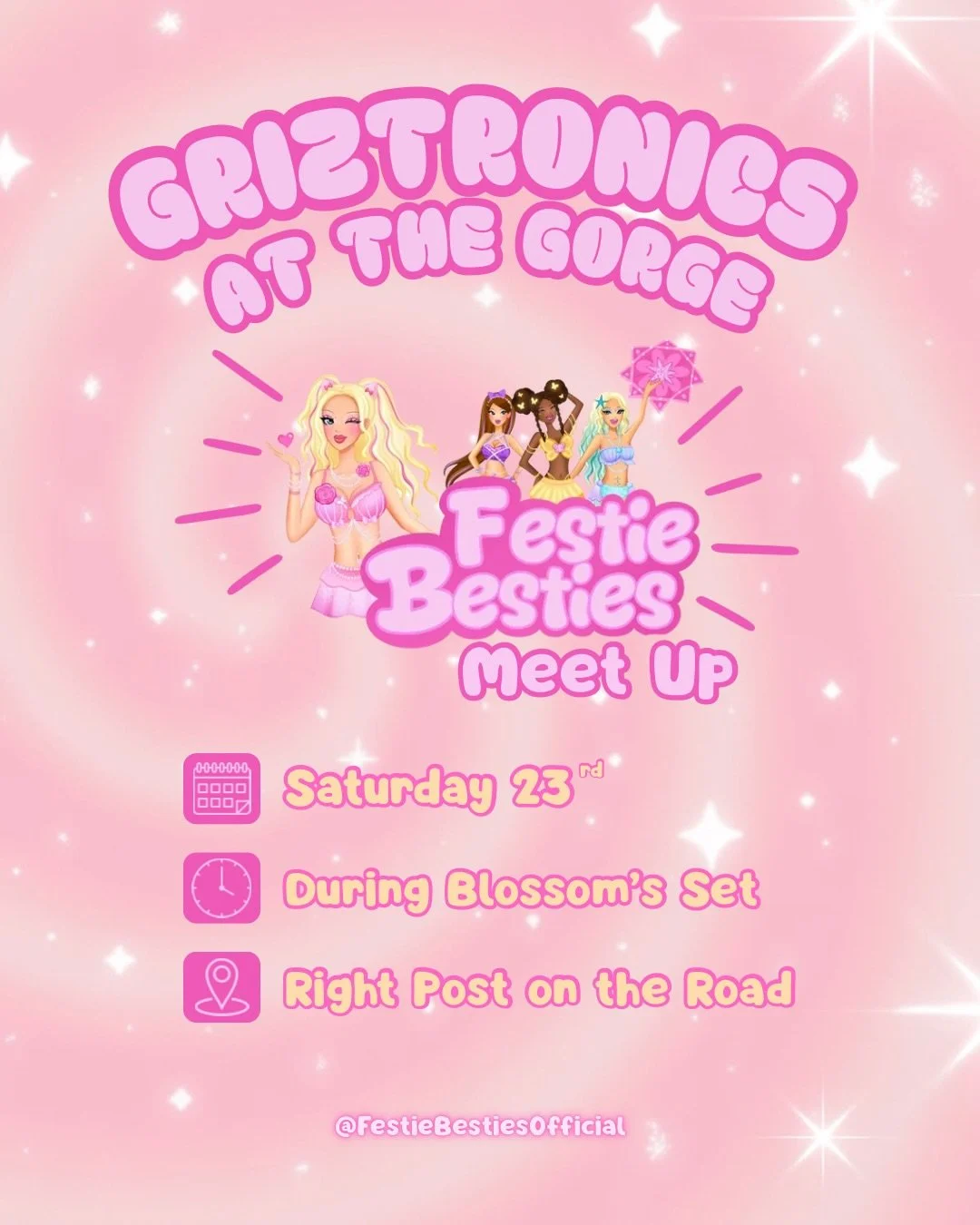 ANNOUNCEMENT! 🥰💗 Festie Besties is hosting a meet up The Gorge for Griztronics on Saturday May 23rd! A photo of the map has been posted on the second slide! This meet up will be hosted by @chaotic_boo &amp; @ravebaetayy 💗
