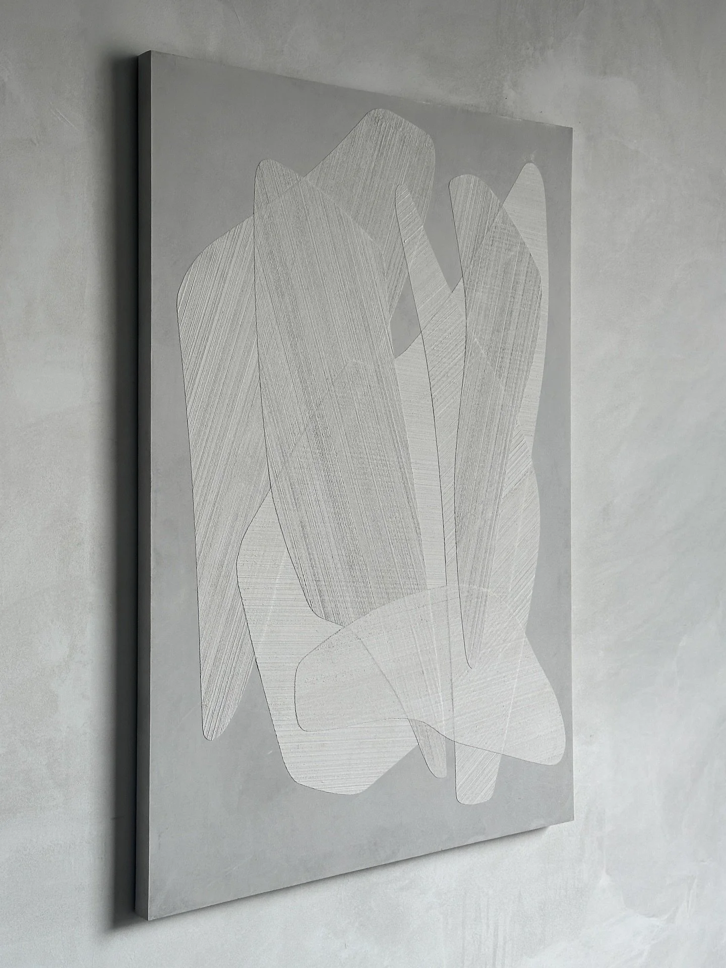 What feels like the first actual day of spring and we&rsquo;re able to open up the doors in the studio to get some light back in the space. 

Untitled 09
Archaic fine plasters on solid birch cradle 
48x60x1.75&rdquo;

Available, DM or email with inte