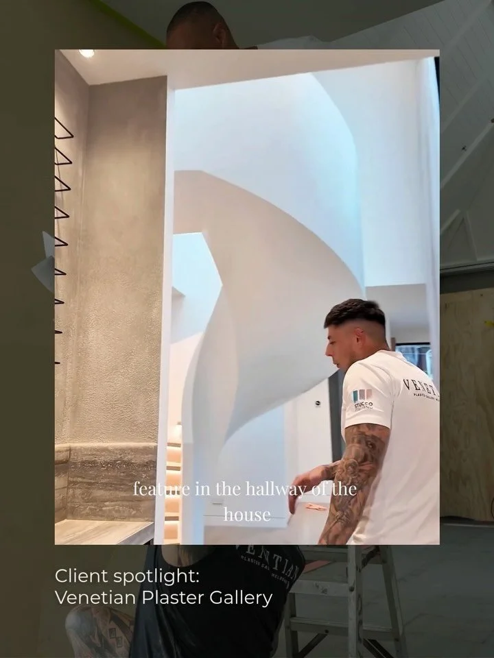 Client highlight: @venetianplastergallery_melb 
 If you&rsquo;ve watched The Block, you might already be familiar with some of their work.

Having made a name for themselves for creating spaces with artistic finishes and feature walls, they&rsquo;re 