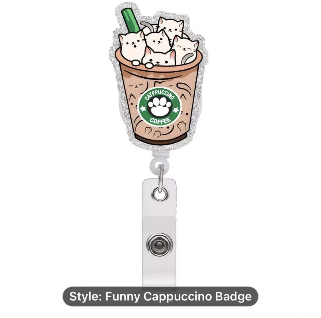 Kittens in coffee badge Reel (non-removable)