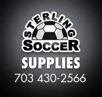 Sterling Soccer Supplies logo with a soccer ball and contact number