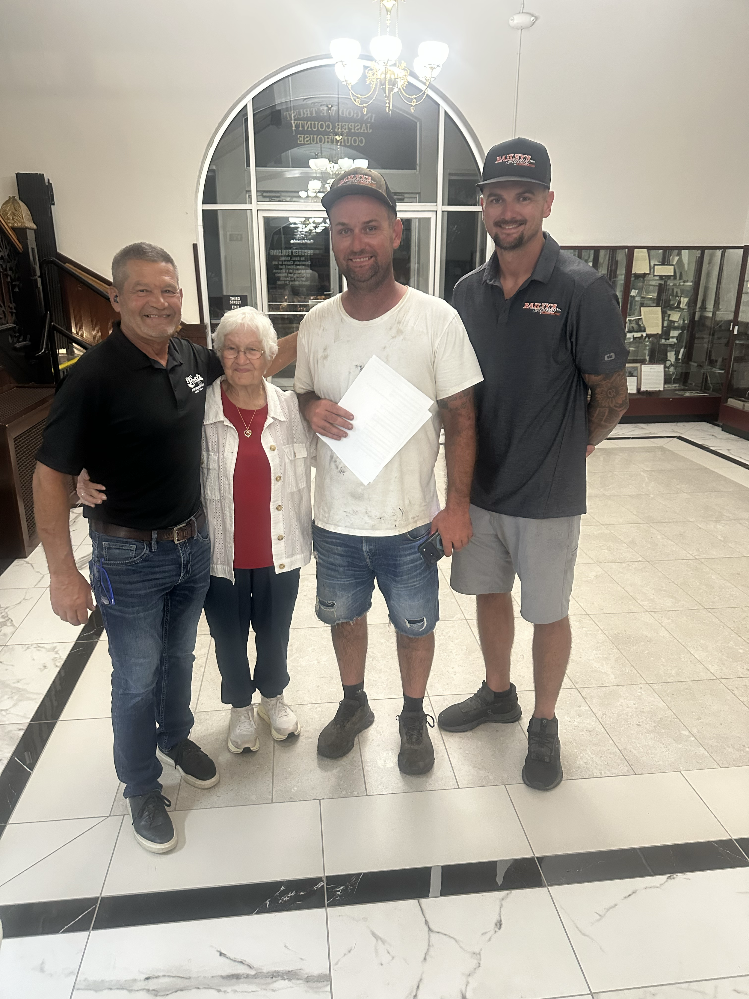Roger with his Mom Sharon Koch and sons Clayton and Brendan