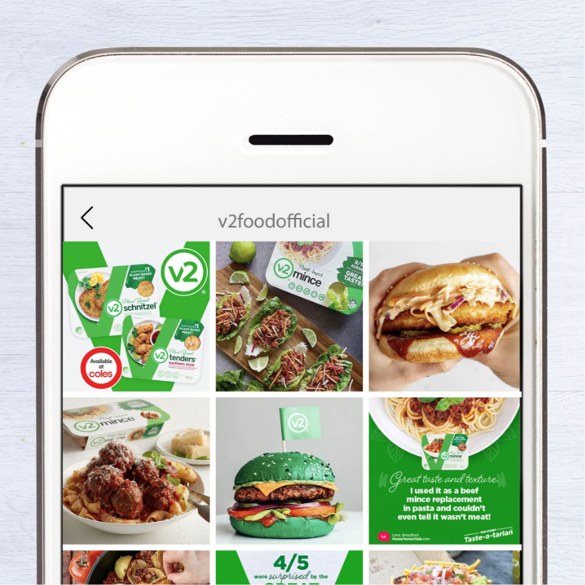 v2food branded social media
