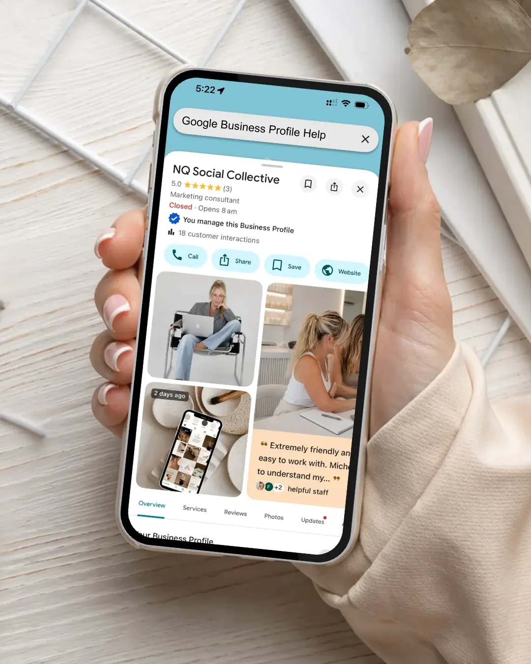 NQ Social Collective google business listing optimised