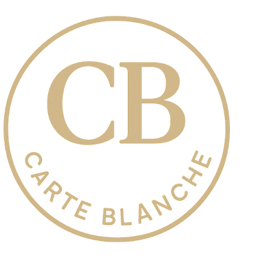 Carte Blanche Advisors luxury travel logo featuring the CB monogram in gold on a circular badge