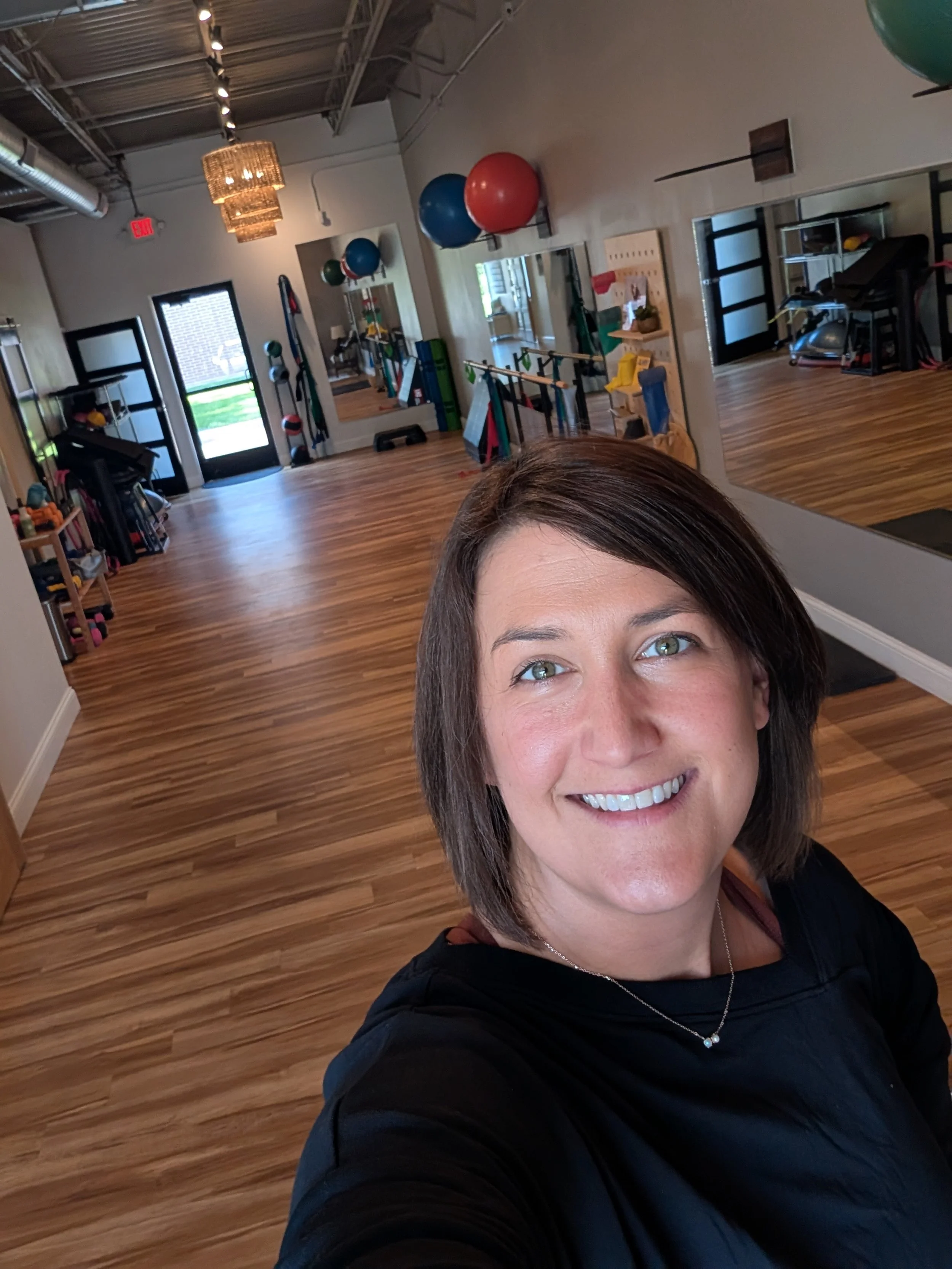 Selfie of female therapists in gym space