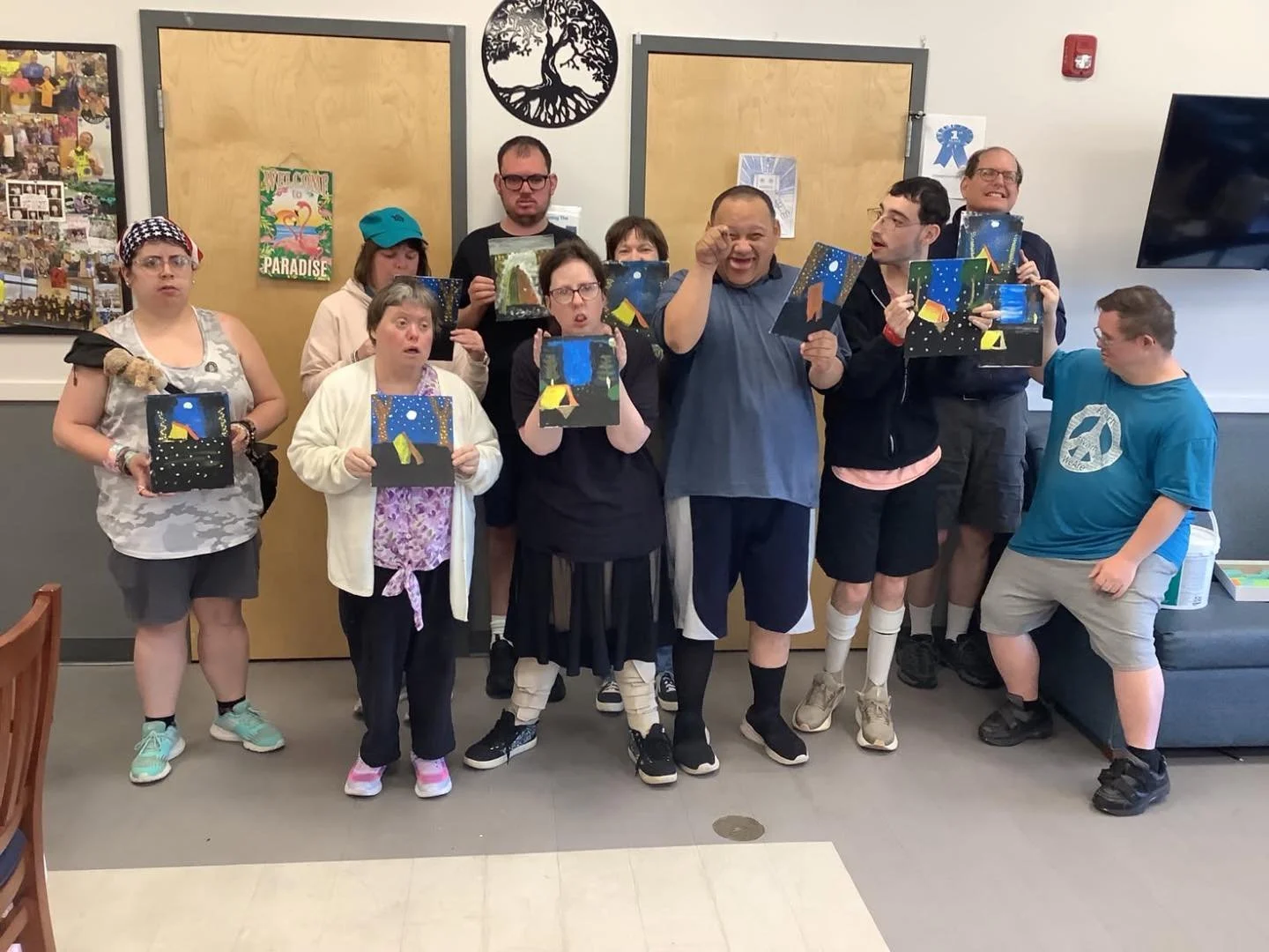 Thanks to Voya for providing another painting class for our Day Program CD2 participants. They really enjoyed painting this subject. Camping under the stars!

#colors #artists #itswhatwedo #wearefavarh