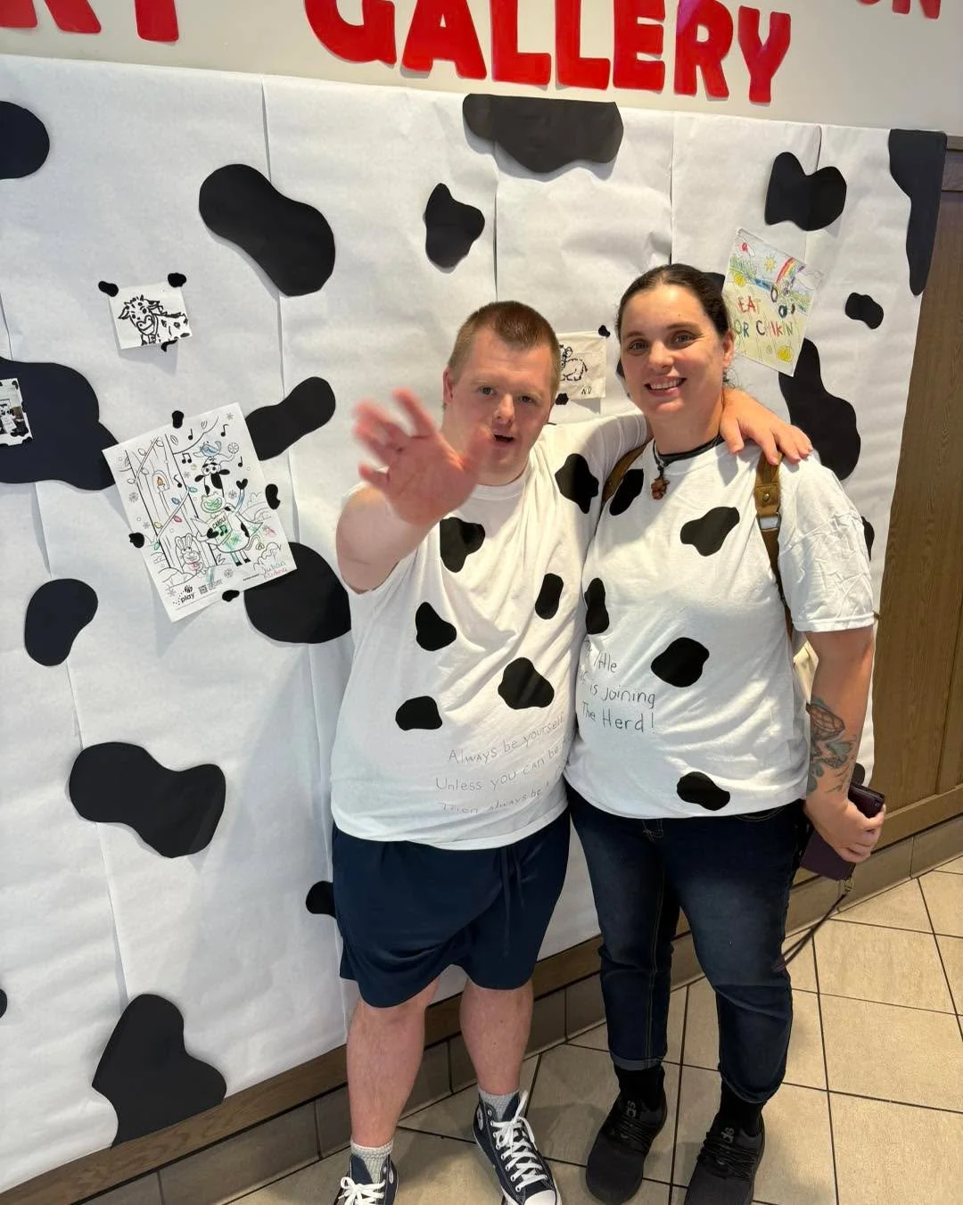 Favarh staff know how to have fun!!! Yesterday was National Cow Day and staff learned that Chik-Fil-A was offering a promotion in honor of the day&mdash;if you dress like a cow you get a free meal! So Favarh Day Program ALEP staff and participants wo