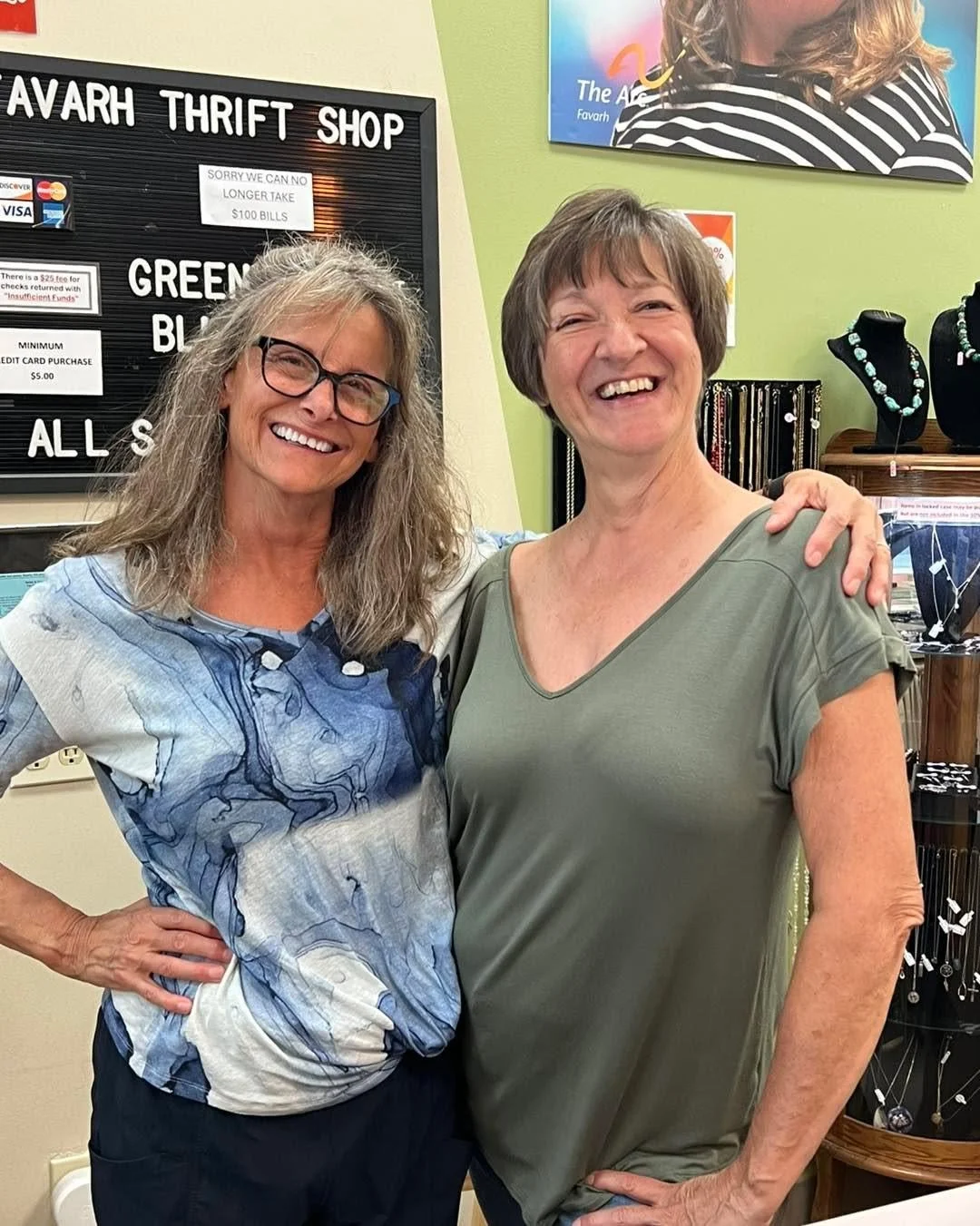 It's a family affair! Sister in laws, Lisa &amp; Sandy, volunteer together at the Favarh Thrift Shop. What a wonderful way for family members to spend quality time together while supporting a great cause!
#favarhthriftshop