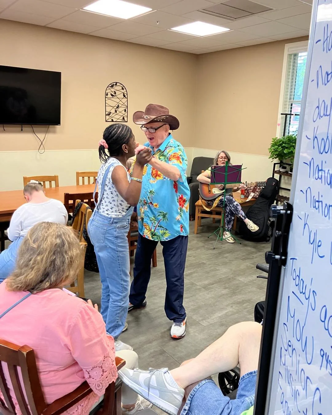 Favarh has some wonderful planned therapeutic activities each month at each of our four Day Programs locations. Here are a few pictures of participants at our Canton Life Enrichment Program of individuals enjoying Music Therapy and Bead Therapy. Alwa